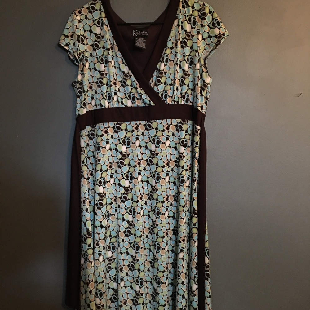 K Studio Blue/Teal/Brown Dress (14)